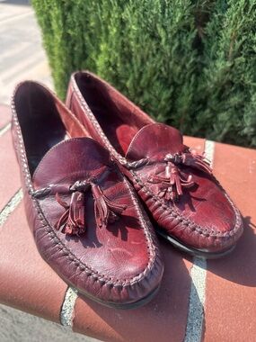 Allen Edmonds Burgundy Leather Tassel Loafers Size 9 men’s
